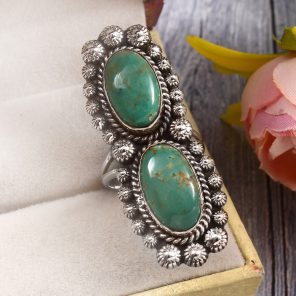 Kingman Turquoise Size US 7 925 Sterling Silver Ring (RS41-373)