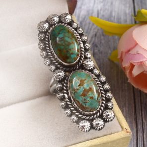 Kingman Turquoise Size US 7 925 Sterling Silver Ring (RS41-374)