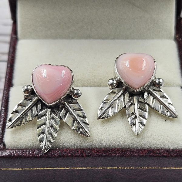 Pink Queen Conch 925 Sterling Silver Stud Earring (REXT4-14)