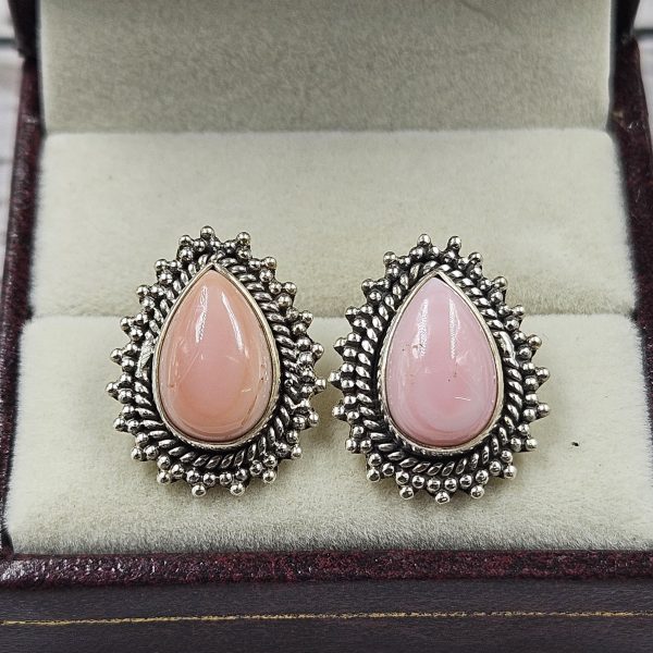 Pink Queen Conch 925 Sterling Silver Stud Earring (REXT4-15)
