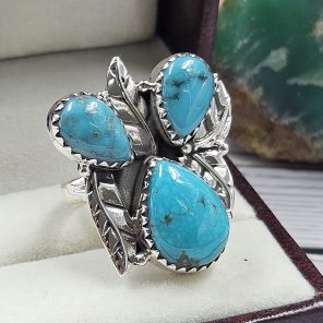 Arizona Turquoise 925 Sterling Silver Ring (REXT46-137)