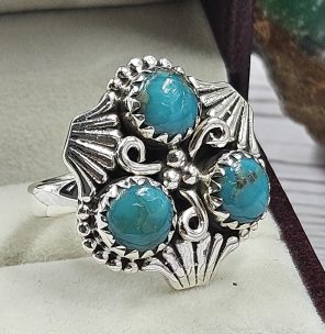 Arizona Turquoise 925 Sterling Silver Ring (REXT46-134)