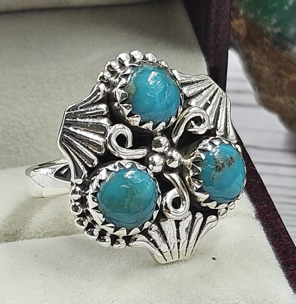 Arizona Turquoise 925 Sterling Silver Ring (REXT46-134)