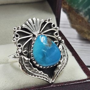 Arizona Turquoise 925 Sterling Silver Ring (REXT46-133)