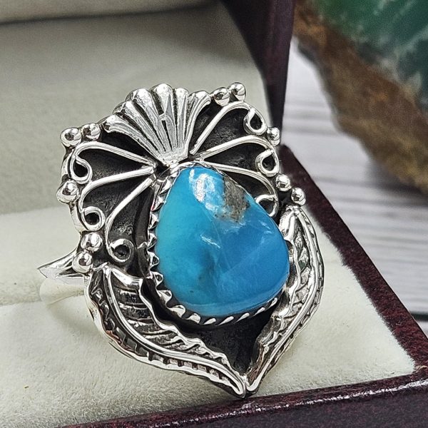 Arizona Turquoise 925 Sterling Silver Ring (REXT46-133)