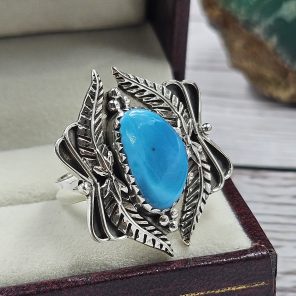 Arizona Turquoise 925 Sterling Silver Ring (REXT46-130)