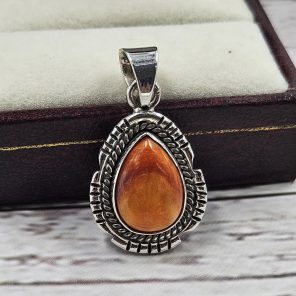 Spiny Oyster Shell 1.1" 925 Sterling Silver Pendant (RS17-317)