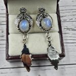 Rainbow Moonstone 925 Sterling Silver Southwest Stud Earring (REXT29-225)