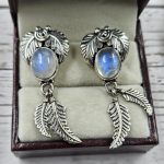 Rainbow Moonstone 925 Sterling Silver Southwest Stud Earring (REXT29-218)