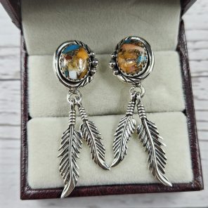Spiny Oyster Turquoise 925 Sterling Silver Southwest Stud Earring (REXT29-261)