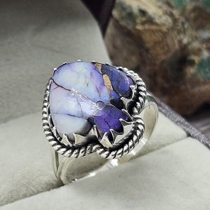 Spade Blue Spiny Oyster 925 Silver Ring (RS5-6)