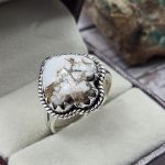 Spade Wild Horse Jasper 925 Silver Ring (RS5-2)