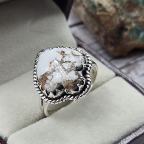 Spade Wild Horse Jasper 925 Silver Ring (RS5-2)