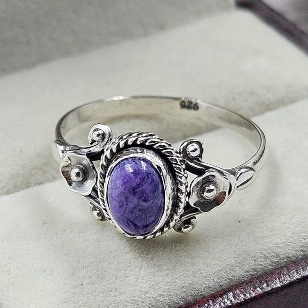 Charoite 925 Sterling Silver Ring (REXT29-286)