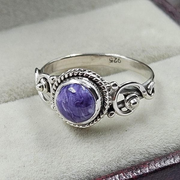 Charoite 925 Sterling Silver Ring (REXT29-288)