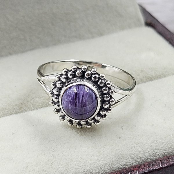 Charoite 925 Sterling Silver Ring (REXT29-285)