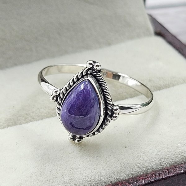 Charoite 925 Sterling Silver Ring (REXT29-282)