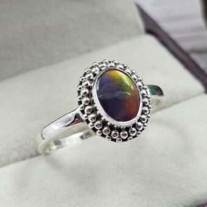 Aurora Opal 925 Sterling Silver Ring (REXT27-36)