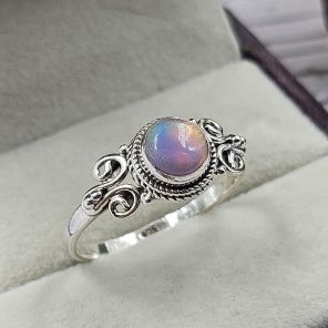 Aurora Opal 925 Sterling Silver Ring (REXT27-37)