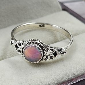 Aurora Opal 925 Sterling Silver Ring (REXT27-35)