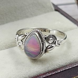 Aurora Opal 925 Sterling Silver Ring (REXT27-33)