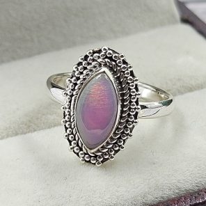 Aurora Opal 925 Sterling Silver Ring (REXT27-34)