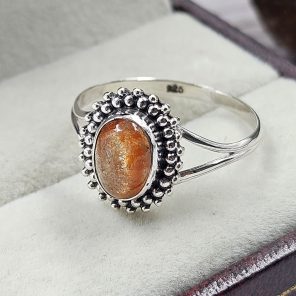 Sunstone 925 Sterling Silver Ring (REXT27-28)