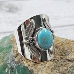 Arizona Turquoise Southwest Style 925 Silver Ring (RS50-6)