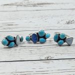 Australian Opal & Kingman Turquoise Southwest Style 925 Silver Ring (REXT13-38)