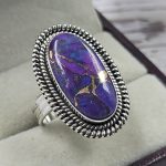 Purple Mohave Turquoise Southwest Style 925 Silver Ring (REXT12-63)