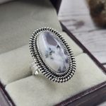 Dendritic Opal Southwest Style 925 Silver Ring (REXT12-65)