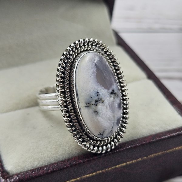 Dendritic Opal Southwest Style 925 Silver Ring (REXT12-65) - Image 2