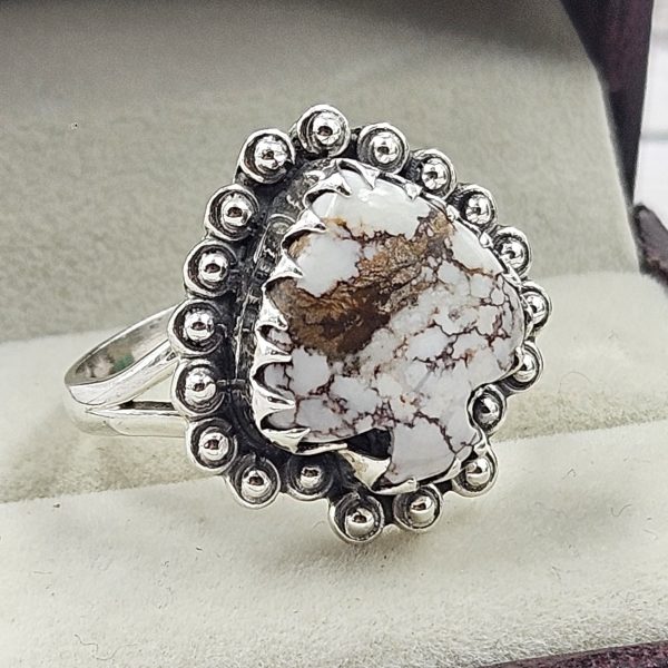 Spade Wild Horse Jasper 925 Sterling Silver Ring (REXT17-11) - Image 2