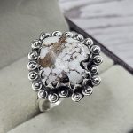 Spade Wild Horse Jasper 925 Sterling Silver Ring (REXT17-11)