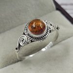 Dainty Amber 925 Sterling Silver Ring (REXT2-10)