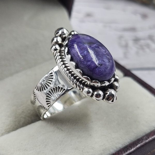 Charoite 925 Sterling Silver Ring (REXT52-113) - Image 3