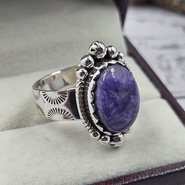 Charoite 925 Sterling Silver Ring (REXT52-113) - Image 2