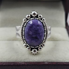 Charoite 925 Sterling Silver Ring (REXT52-113)