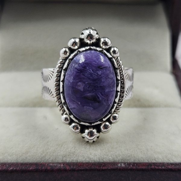Charoite 925 Sterling Silver Ring (REXT52-113)