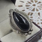 Black Onyx 925 Sterling Silver Ring (REXT50-74)