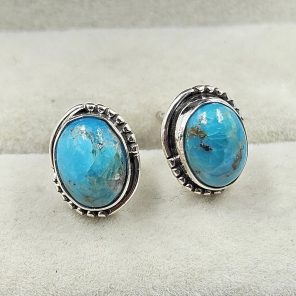 Mohave Turquoise 925 Sterling Silver Stud Earring (RS10-274)