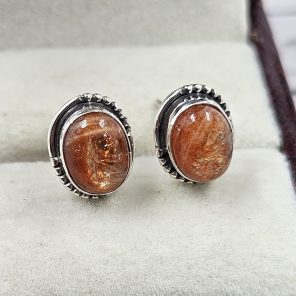 Sunstone 925 Sterling Silver Stud Earring (RS10-277)