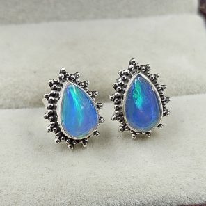Ethiopian Opal 925 Sterling Silver Stud Earring (RS10-270)