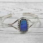 Australian Opal 925 Sterling Silver Cuff Bangle (RS9-271)