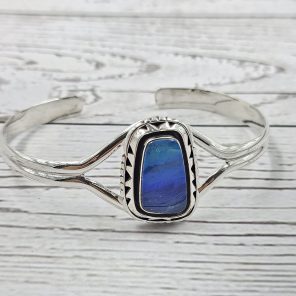 Australian Opal 925 Sterling Silver Cuff Bangle (RS9-271)