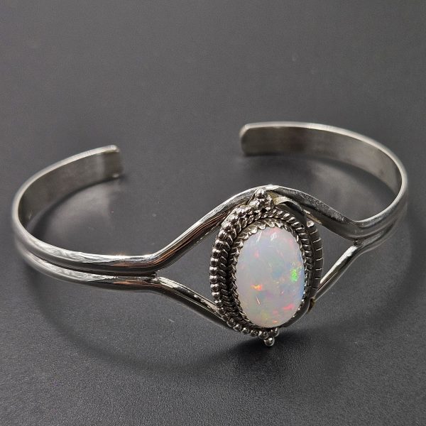 Ethiopian Opal 925 Sterling Silver Cuff Bangle (RS9-275) - Image 3