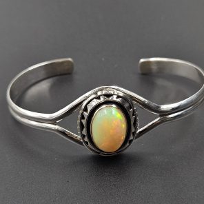 Ethiopian Opal 925 Sterling Silver Cuff Bangle (RS9-274)