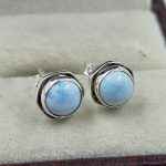 Larimar 925 Sterling Silver Stud Earring (RS10-272)