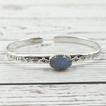 Ethiopian Opal Southwest Etched 925 Silver Cuff Bangle (RSB2-165)