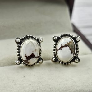 Wild Horse Jasper 925 Sterling Silver Stud Earring (REXT60-99)